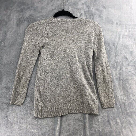 Isaac Mizrahi Sweater Girls Large 6X Gray Alpaca Fuzzy Heart Knit Sparkly - Picture 4 of 5